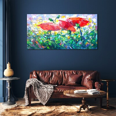 Schilderij op glas Een bloemendroom in kleuren