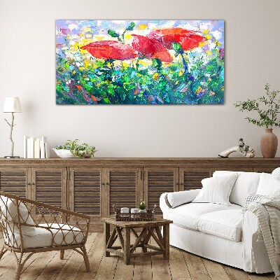 Schilderij op glas Een bloemendroom in kleuren