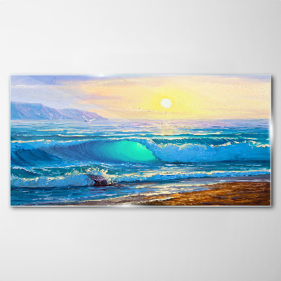 Foto op glas Een rustige ochtend aan zee