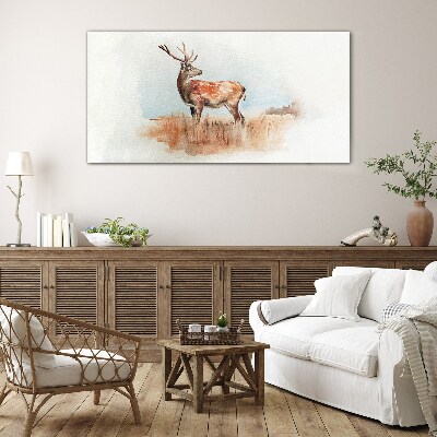 Glas foto Een hert in de weide