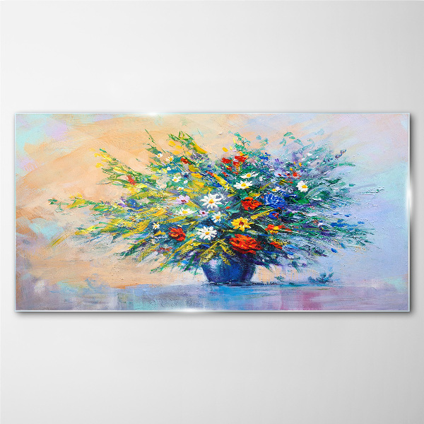 Foto op glas Lenteboeket bloemen