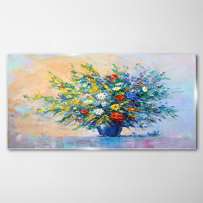 Foto op glas Lenteboeket bloemen