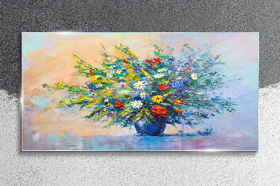 Foto op glas Lenteboeket bloemen