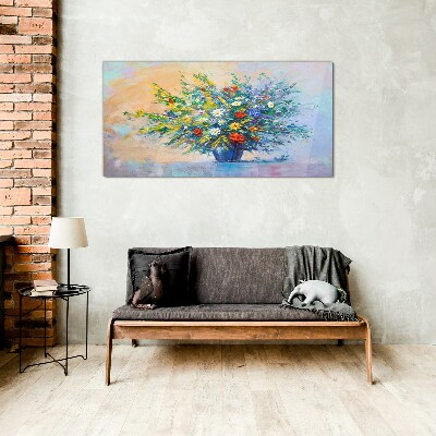 Foto op glas Lenteboeket bloemen