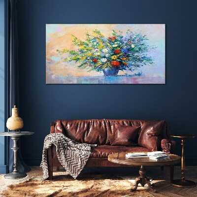 Foto op glas Lenteboeket bloemen