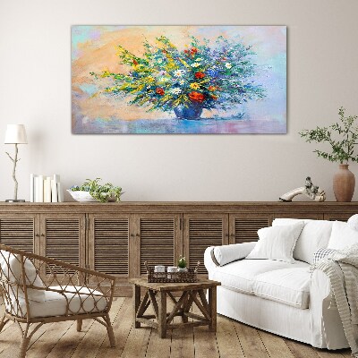 Foto op glas Lenteboeket bloemen