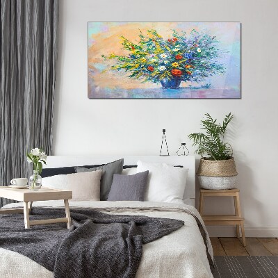 Foto op glas Lenteboeket bloemen