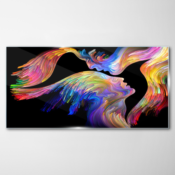 Glas foto Een kleurrijke verbinding van zielen