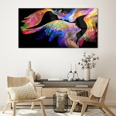 Glas foto Een kleurrijke verbinding van zielen