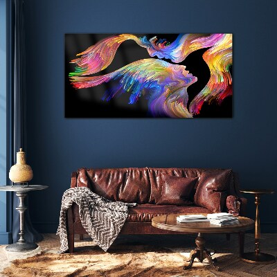 Glas foto Een kleurrijke verbinding van zielen