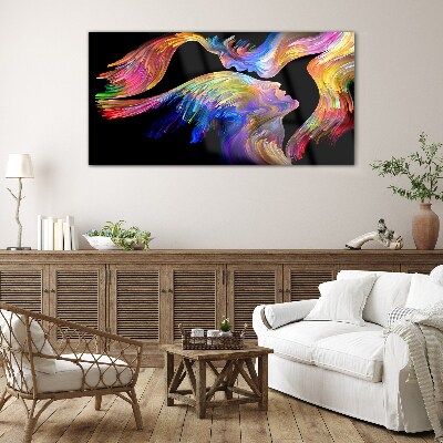 Glas foto Een kleurrijke verbinding van zielen