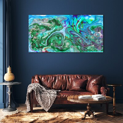 Foto op glas Oceaan golven van kleur