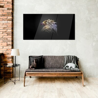 Glas foto Portret van een adelaar in een abstracte vorm