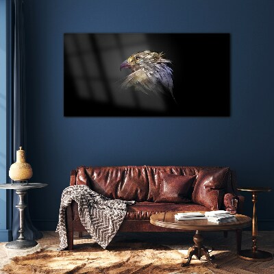 Glas foto Portret van een adelaar in een abstracte vorm