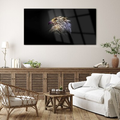 Glas foto Portret van een adelaar in een abstracte vorm