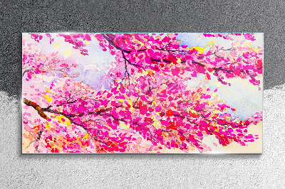 Foto op glas Bloemenexplosies in roze