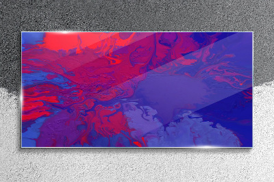 Schilderij op glas Een golf van kleuren in paars en blauw