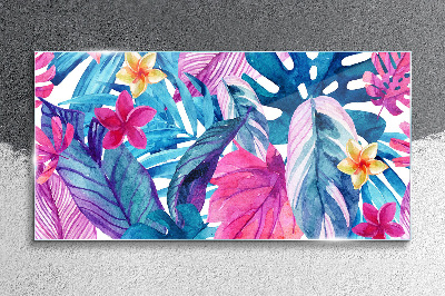 Schilderij op glas Tropische mozaïek van kleuren