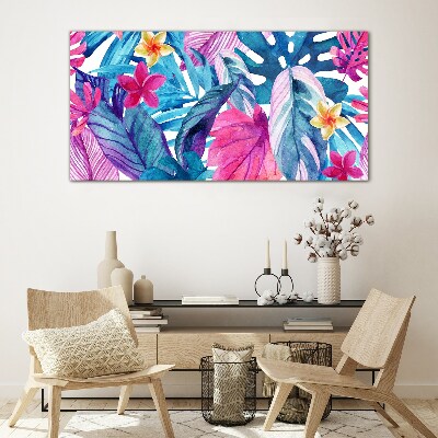 Schilderij op glas Tropische mozaïek van kleuren