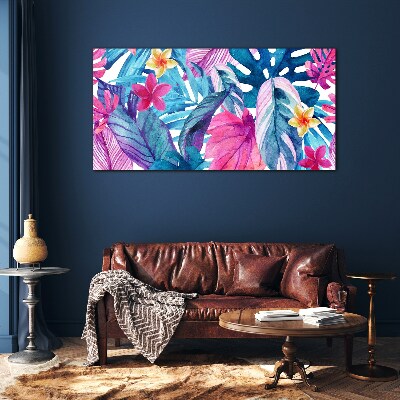 Schilderij op glas Tropische mozaïek van kleuren