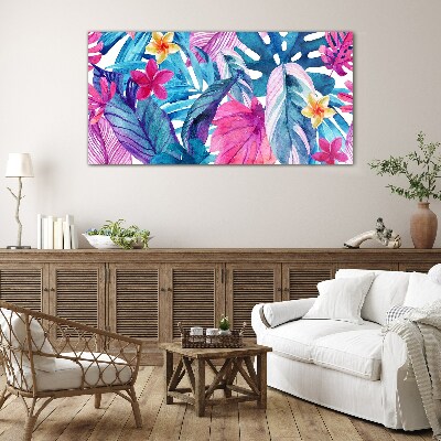 Schilderij op glas Tropische mozaïek van kleuren