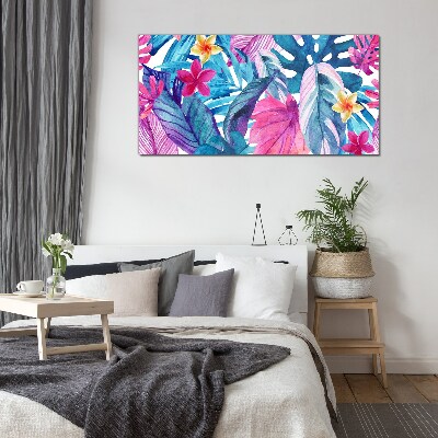 Schilderij op glas Tropische mozaïek van kleuren