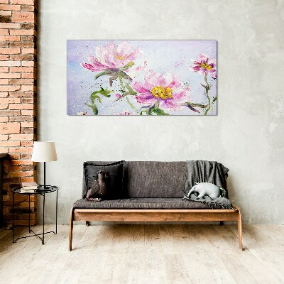 Glas foto Bloemendromen in pasteltinten