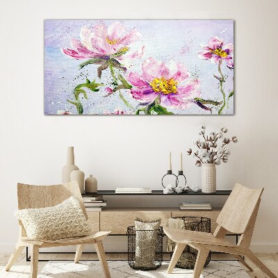 Glas foto Bloemendromen in pasteltinten