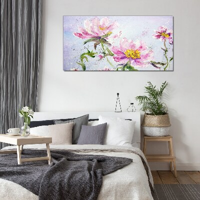 Glas foto Bloemendromen in pasteltinten