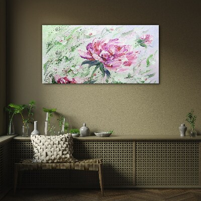 Schilderij op glas Bloemencompositie in pasteltinten
