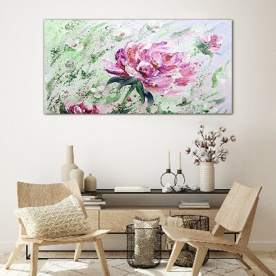 Schilderij op glas Bloemencompositie in pasteltinten