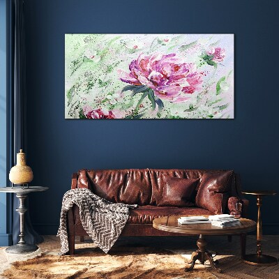 Schilderij op glas Bloemencompositie in pasteltinten