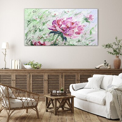 Schilderij op glas Bloemencompositie in pasteltinten