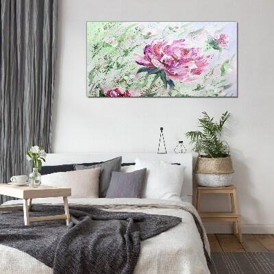 Schilderij op glas Bloemencompositie in pasteltinten