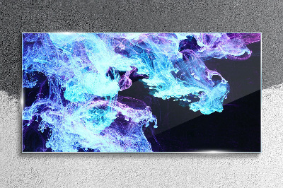 Foto op glas Golven van kleurrijke energie