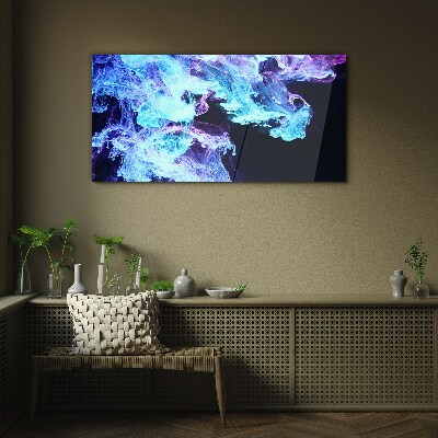 Foto op glas Golven van kleurrijke energie