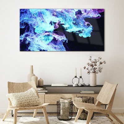 Foto op glas Golven van kleurrijke energie