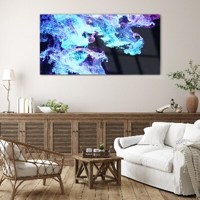 Foto op glas Golven van kleurrijke energie