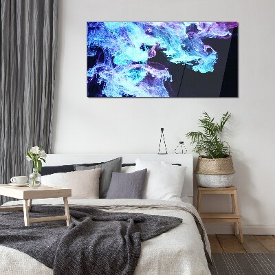 Foto op glas Golven van kleurrijke energie