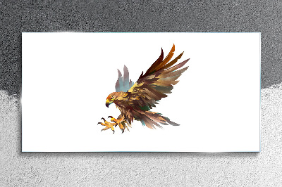 Foto op glas Gouden valk in vlucht