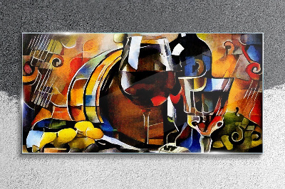 Foto op glas Muzikale wijn en kleuren