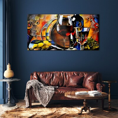 Foto op glas Muzikale wijn en kleuren