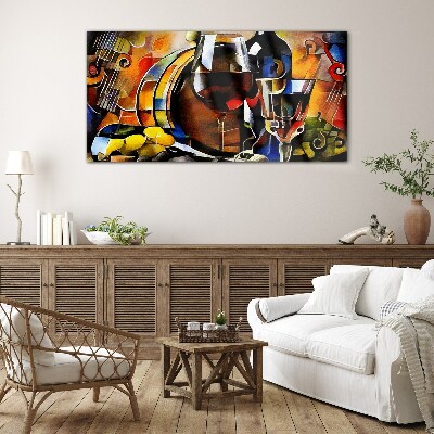 Foto op glas Muzikale wijn en kleuren