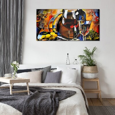 Foto op glas Muzikale wijn en kleuren