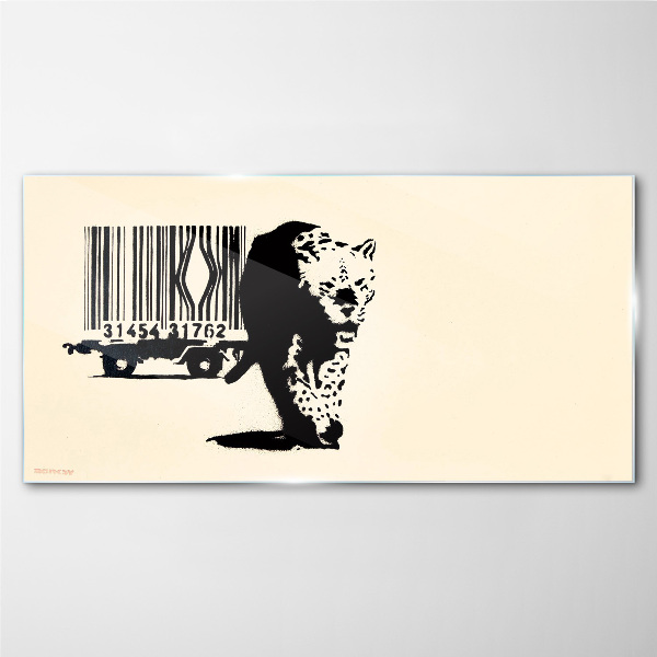 Glas foto Banksy luipaard barcode