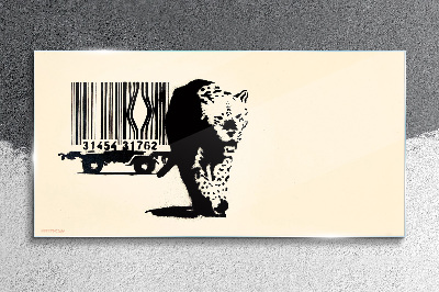 Glas foto Banksy luipaard barcode