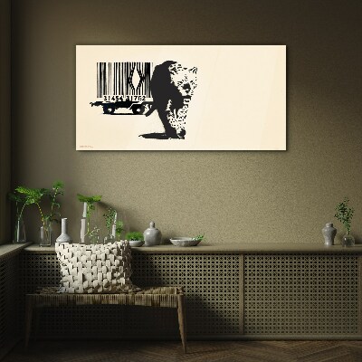 Glas foto Banksy luipaard barcode