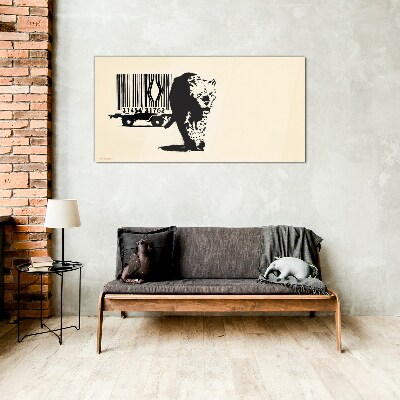 Glas foto Banksy luipaard barcode