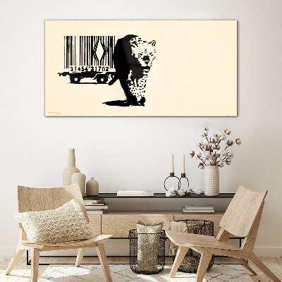Glas foto Banksy luipaard barcode