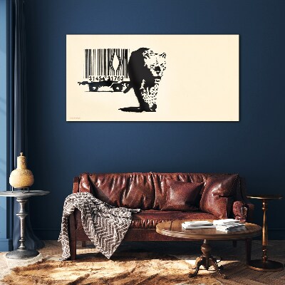 Glas foto Banksy luipaard barcode